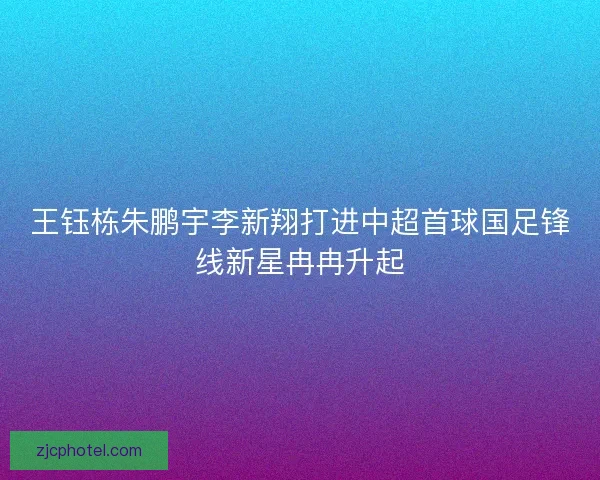 王钰栋朱鹏宇李新翔打进中超首球国足锋线新星冉冉升起
